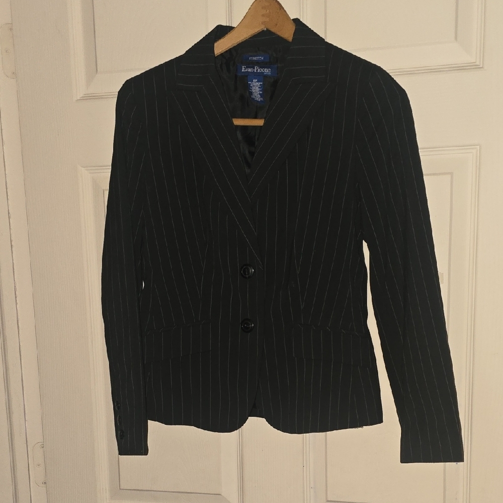 Evan Picone Dark Pinstripe Blazer